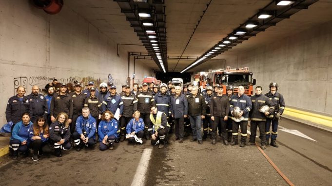 Άσκηση ετοιμότητας στις σήραγγες της Ανδρέα Παπανδρέου