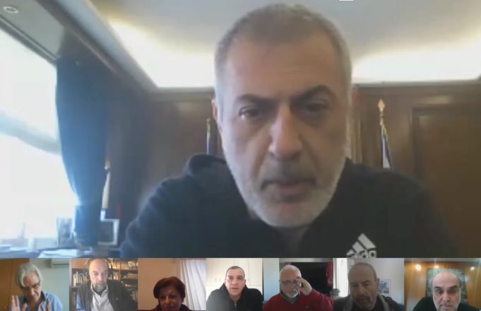 Τηλεδιάσκεψη Δημάρχου Πειραιά με τους επικεφαλής των δημοτικών παρατάξεων.