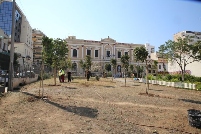 Ανάπλαση πρασίνου και φύτευση σαράντα δέντρων στο οικόπεδο απέναντι από τη Δημοτική Πινακοθήκη Πειραιά