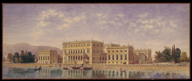 Στιγμιότυπο οθόνης 2026-08-19 010955 Theophil Hansen, Gesamtansicht des Königsschlosses in Piräus, 1888Bleistift, Aquarell, 475 x 1169 mm, Akademie der bildenden Künste Wien, Kupferstichkabinett, Inv.-Nr. 20399