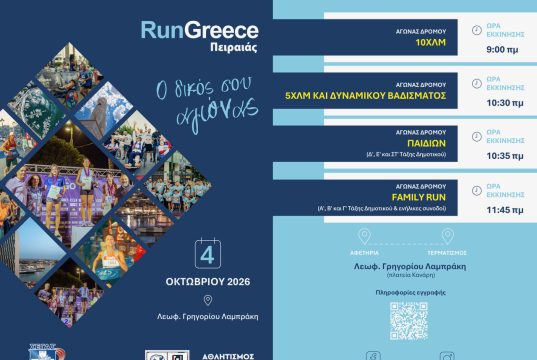 Προσωρινές κυκλοφοριακές ρυθμίσεις την Κυριακή 4 Οκτωβρίου στον Πειραιά για το Run Greece 2026 – Οδηγίες της Τροχαίας Πειραιά