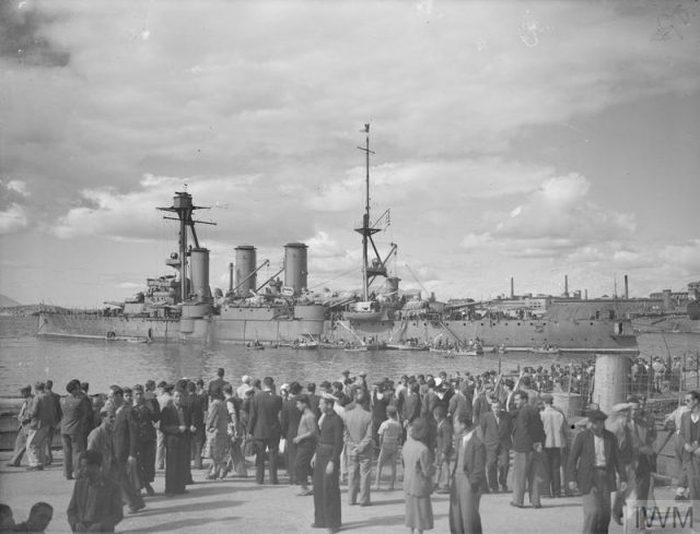 THE BRITISH NAVY BRINGS FOOD TO GREECE. 20 AND 21 OCTOBER 1944, PIRAEUS HARBOUR, ATHENS. BRITISH MERCHANTMEN ESCORTED BY SHIPS OF THE BRITISH AND GREEK NAVIES, BROUGHT THE FIRST FOOD SUPPLIES FOR THE RELIEF OF GREECE.